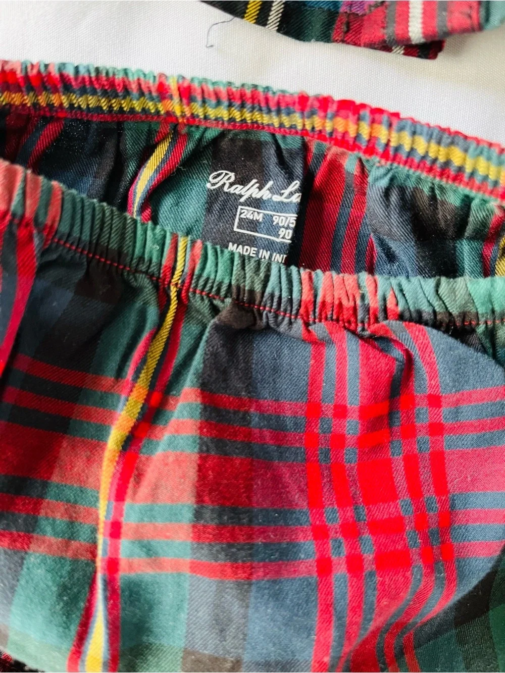 Polo Ralph Lauren Red & Green Plaid Button-Front Dress - size 3T w/ Bloomers